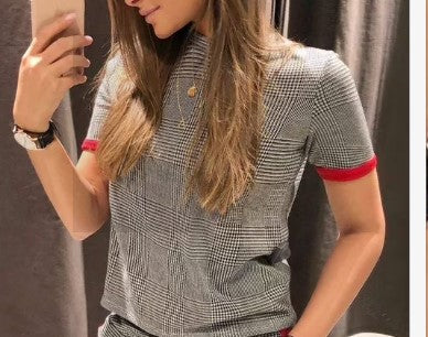 Ternet Polo T-shirt med Rød Kant